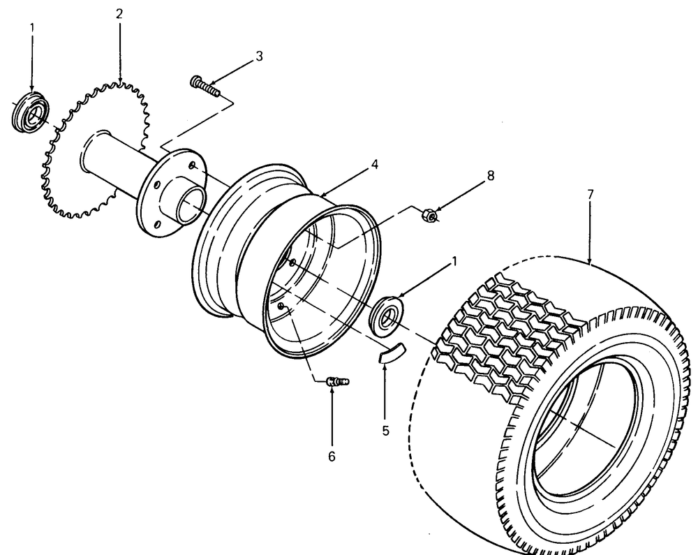 Tire And Wheel Assembly Diagram and Parts List for 085 169110100-GMT Cub Cadet Generator